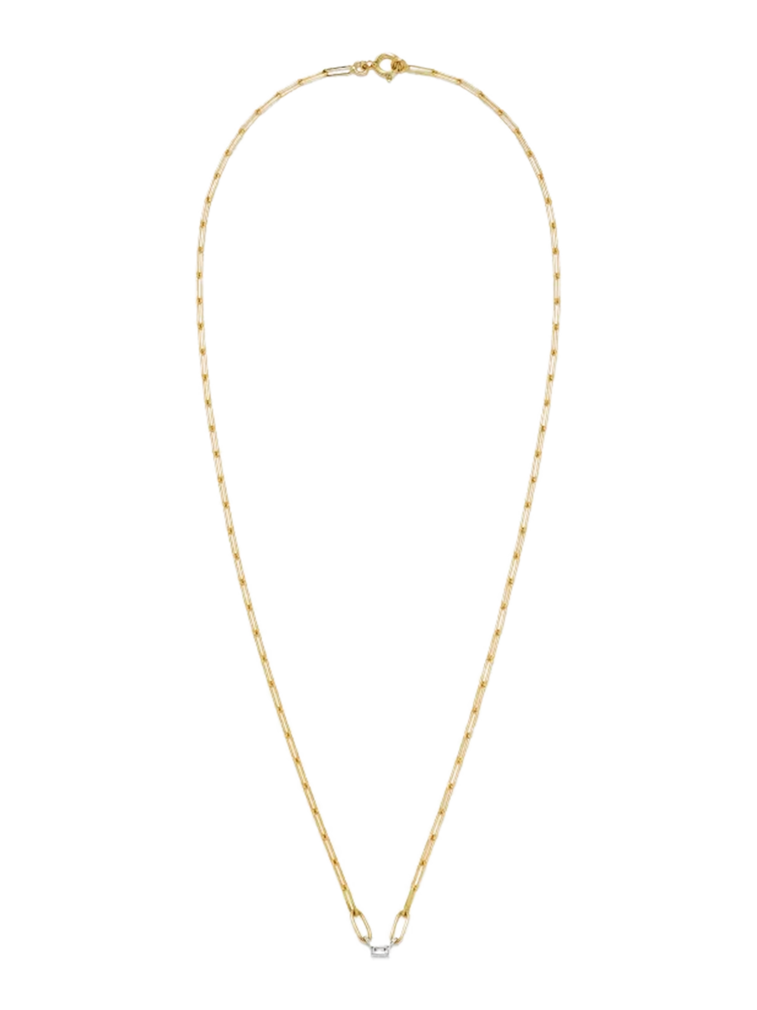 Pm 1 baguette clos diamond 2 gold solitaire necklace